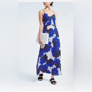 Banana Republic Maxi NWT Floral Blue and Black Dress
